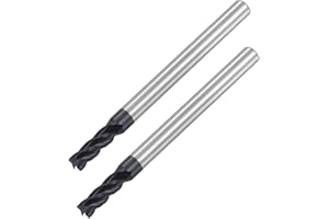 uxcell Square Nose End Mill, 3.5mm Tip Dia Solid Carbide AlTiN Coated CNC Router Bits 4 Flute Spiral Milling Cutter HRC45 wit