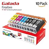 Galada 10 Pack Pgi-270xl Cli-271xl Ink Cartridges with 10 Sheets Photo Paper Compatible to Canon Pixma Mg5720 Mg5721 Mg5722 Mg6820 Mg6821 Mg6822 Mg7720 Ts5020 Ts6020 Ts8020 Ts9020 Printer (270 10pack)