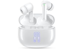 YAQ Wireless Earbuds Bluetooth Headphones, 40H Playtime Stereo IPX5 Waterproof Ear Buds, LED Power Display Cordless in-Ear Earphones with Microphone for iOS Android Cell Phone Sports