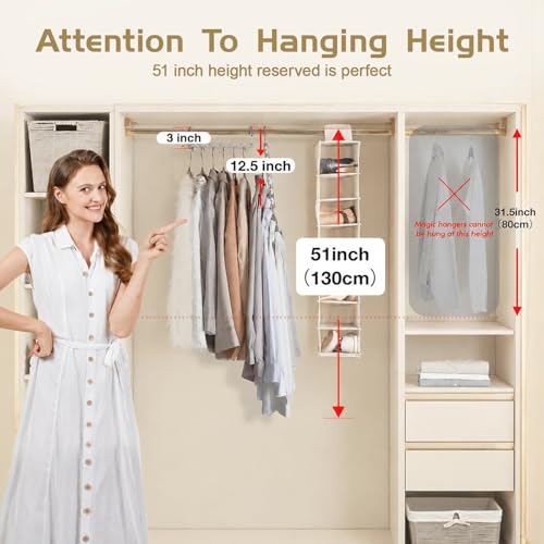 HOUSE DAY 8Pcs Magical Hangers Closet Space Saving Wardrobe Clothing Magic Hangers Oragnizer Heavy Chrome Hanger, Updated Hook Design 26cm Long