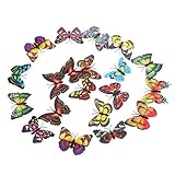 Docooler 20pcs 7cm 3D Artificial Butterfly Pin Clip Double Wing for Home Christmas Wedding Decoration, Colors Randomly Send