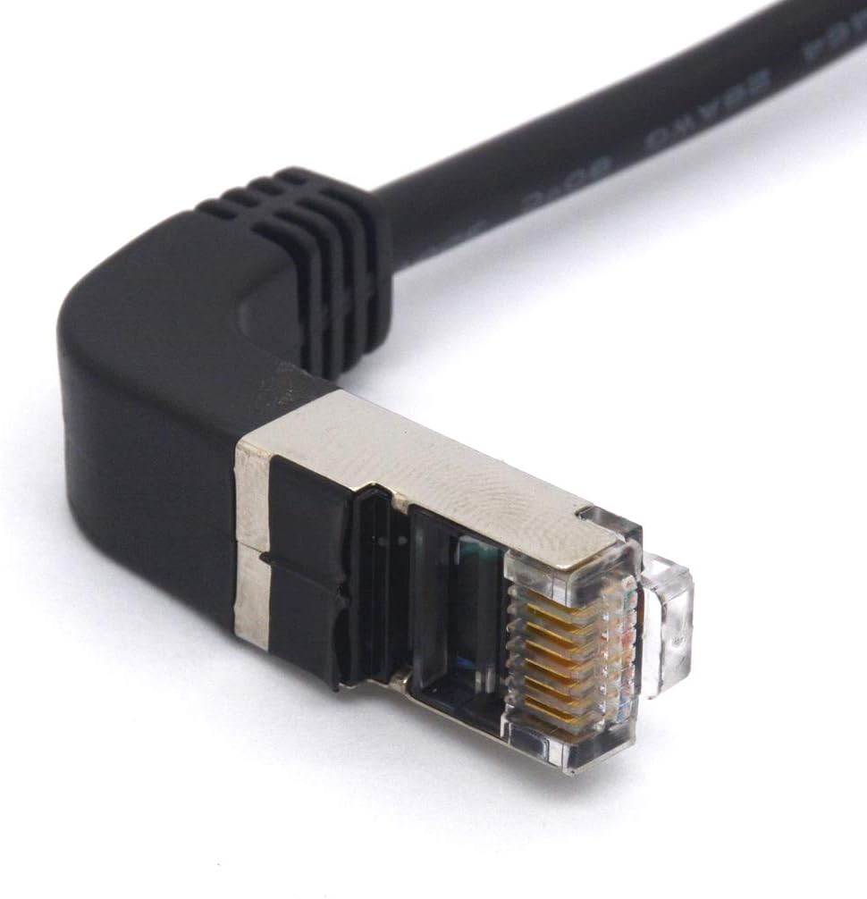 HTGuoji Angle RJ45 Ethernet Cable, CAT6 Cat5e LAN Network Lead Downward Patch Cord for Switch Router, Modem, Panel, PC - Image 4