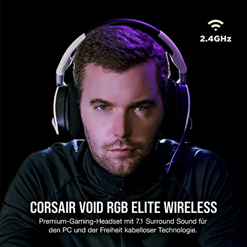 ایگرد | قیمت و خرید Corsair Void Elite RGB Wireless Gaming Headset (7.1  Surround Sound, Ultraniedrige Latenz, 12 Meter Reichweite,  Omnidirektionales Mikrofon, iCUE RGB-Beleuchtung, für PC und PS4) weiss