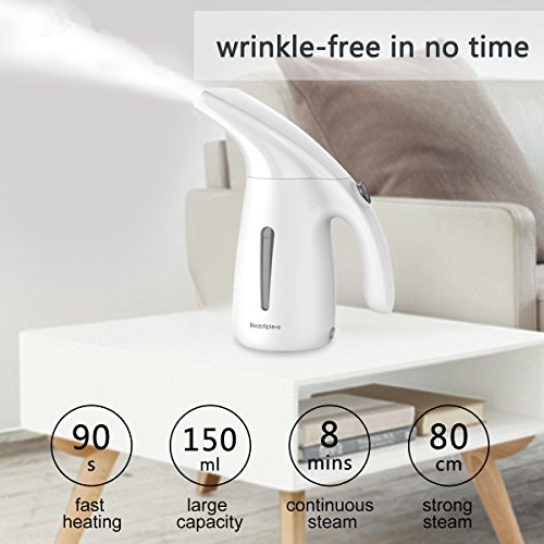 Beautiplove Handheld Clothes Steamer for Suits 150ml Portable Garment Steamer for Travel with Clothes Steamer Bag, Dual Voltage Travel Steamer with Automatic Shut-off Safety 2018 Design - Thumbnail 5