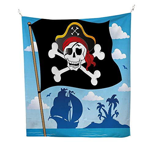 Piratebeach Tapestry Wall Hangingdanger Sign Beware Of Pirates