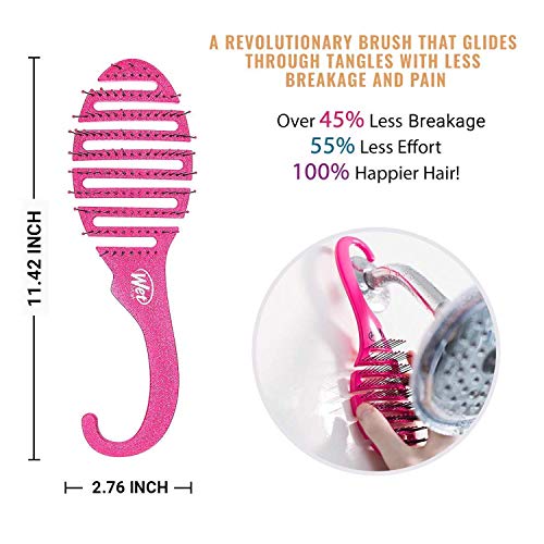 Wet Brush Hair Brush Shower Detangler - Pink Glitter - Exclusive Ultra-soft IntelliFlex Bristles - Minimizes Pain And Protects Against Split Ends And Breakage - For Women, Men, Wet And Dry Hair - Image 4