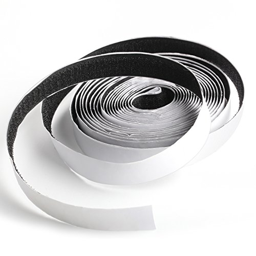 Self Sticky Hook & Loop Tape 22 FT x 0.78 in, Heavy Duty Adhesive Hook Strip Roll for Screen Door Installation, Black