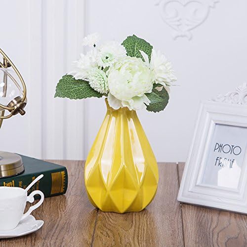 Toaryong The Simplicity Of Modern Ceramic Vase Creative Ornaments Nordic Dried Flower Flower Home Furnishing American Living Room Tv Cabinet Decoration Decoration,The Bright Yellow Dahlia Grey Green Beam 1 Origami Rose Vase