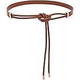 BAOKELAN PU Leather Skinny Belts for Women Knotted Thin Waist Belt for Dresses