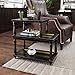 VASAGLE End Table with Colorful Storage Shelf, 3-Tier Narrow Side Table with Solid Wood Legs, Sturdy and Assembly Without Tools, Sofa Table for Living Room, Country Brown ULET18GL