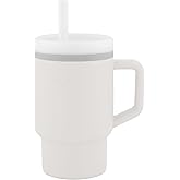 Infantino My 1st Tumbler, Silicone Sippy Cup with Straw & Handle, Spill-Resistant Baby Cup for On-the-Go, BPA-Free Transition Bottle, Cream