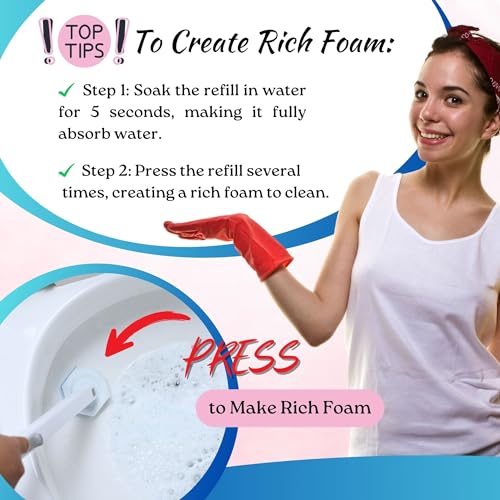 TOILET BOWL CLEANERS: 48-PACK TOILET BRUSH REFILLS, WAND & CADDY – UPGRADED TOILET CLEANING SYSTEM, DISPOSABLE TOILTE BRUSH WAND HEADS – (PACKAGE MAY VARY)
