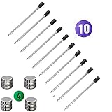ANIKUV Tactical Pen Refills, Ball Point Pen Refills, Black Ink, Pack of 10 + Alkaline Button Cell Battery LR936 12Pcs / 4Cards­