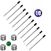 ANIKUV Tactical Pen Refills, Ball Point Pen Refills, Black Ink, Pack of 10 + Alkaline Button Cell Battery LR936 12Pcs / 4Cards­