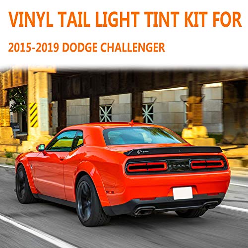 Sporthfish Tail Light Tint Kit Taillight Tinted Dry Application Film Dark Black Smoke Precut Vinyl Overlays Taillight Fit for 2015-2019 Dodge Challenger - Thumbnail 4