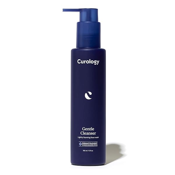 CUROLOGY GENTLE FACIAL CLEANSER, LIGHTLY FOAMING FACE WASH, FOR SENSITIVE, DRY OR OILY SKIN TYPES, HYDRATING GEL TEXTURE, FRAGRANCE FREE SKIN CARE, 5 FL OZ