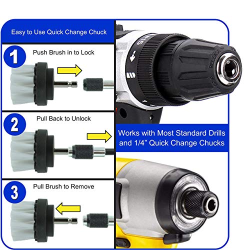 ProSMF Drill Brush Set Car Detailing Scrub Brush for Drill Power