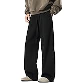 Fullneat Men's Casual Wide-Leg Gray Sweatpants with Comfortable Loose Fit and Soft Fabric, Perfect for Streetwear