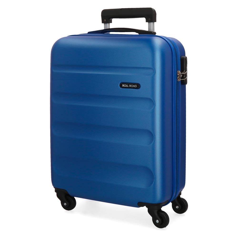 Roll Road Flex Blue Cabin Suitcase 38x54x20 cm Rigid ABS Combination Lock 35 Litre 2.5 kg 4 Wheels Hand Luggage
