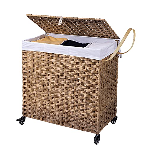 Crehomfy Laundry Hamper with Wheel and Removable