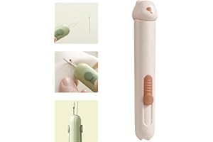 XUVRIR Upgraded 3 in 1 Automatic Needle Threaders Seam Ripper with Needle Storage,Needle Threaders for Hand Sewing, Embroidery,Quick Needle Threading Tool (1PCS-Brown)