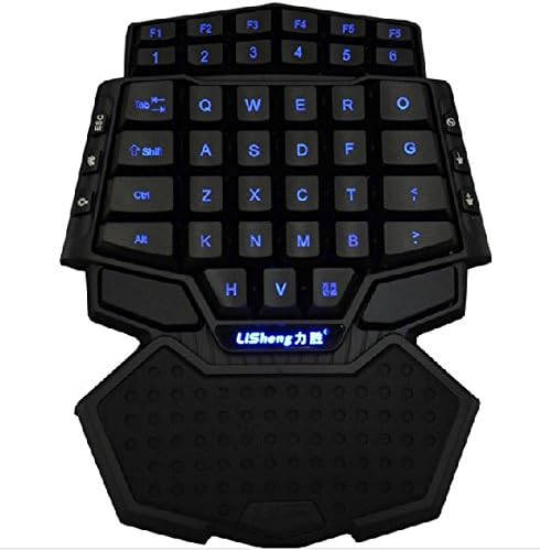 BonAchat One-Handed Keyboard LED Backlight Mini Game Pad Gameboard Game Wired Board FPS Gamer Gaming KeyboardGames with one hand For BF3 Battlefield3 / Call of Duty / HALO / CS / DOTA2 / WOW and Crysisetc / Diamond-shaped ergonomic design