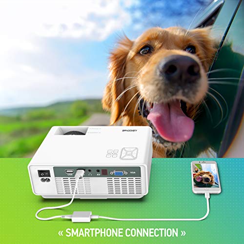 Projector, Spacekey RD-815 LED Mini Video Projector for Multimedia Home Theater, Supports 1080P, Laptops, Smartphones, Amazon Fire TV Stick & DVDs via HDMI, USB, VGA & AV - Thumbnail 7