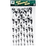 Bird Repellent Rods 8 Pack Reflective - Woodpecker Deterrent &amp; Decorative, Safe Alternative to Gel, Bird Spikes, Fake Owl, &amp; Plastic Netting – Bird Deterrent for Gardens, Patios, Docks, &amp; Houses