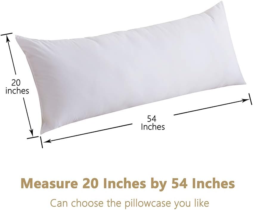DOWNCOOL Long Body Pillow Insert- Breathable Bed Full Pillow for Side Sleeper Without Cover- 20 x 54 inch: Home & Kitchen