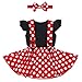 Polka Dots Minnie Costume Romper for Baby Girl Princess 1st Birthday Party,Dress Up w/Overall Suspender Skirt,Mouse Headband 12-18 Years