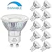 Dimmable GU10 LED Spotlight Bulbs 7W(50W 60W Equivalent), Daylight White 5000K GU10 Track Light Bulbs, 600Lumens, 25000+ hrs, Flood Light, MR16 Full Glass Cover Bulb (Pack of 10)
