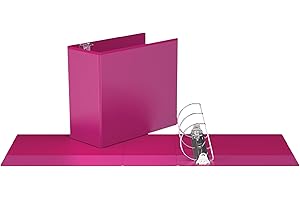 Easyview Premium Angled D-Ring 5-Inch Binders with Clear-View Covers, Customizable 3-Ring Binders for School, Office, or Home