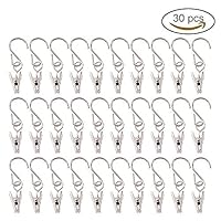 OSOPOLA Party Light Hanger Multifunction Curtain Clip Outdoor Activities Stainless Steel Wire Holder for String Party Lights Set of 30