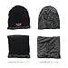 Beanie Hat Scarf Set Thick Knit Hat Warm Fleece Lined Scarf Winter Hats Snow Ski Skull Cap for Men Women