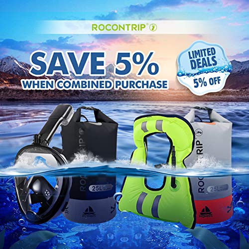 ROCONTRIP Waterproof Dry Bag Dry Sack 10L/25L/40L, Lightweight Waterproof Backpack for Kayaking, Beach, Rafting, Boating, Hiking, Camping and Fishing (Orange 25L)