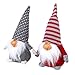 Funoasis Christmas Gnome Gifts Holiday Decoration Birthday Present Handmade Tomte Plush Doll, Home Ornaments Tabletop Santa Figurines (8 inch) (Grey + Red)