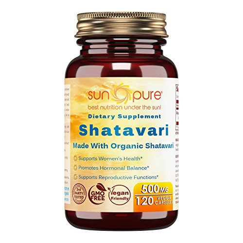 Sun pure premium quality organic shatavari 500 mg veggi…