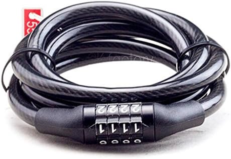 Aklamater Bicycle Security 4 Digital Combination Password Cable Chain Lock Cycling Security Keyless Tool Anti-thief For Motor Bike Baby Carts Tool Boxes