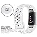iGK Silicone Replacement Bands Compatible for Fitbit Charge 2, Adjustable Breathable Sport Strap Smartwatch Fitness Wristband with Air Holes with Clsap White Small