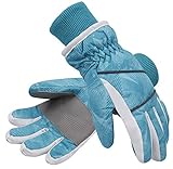 SimpliKids Boys Waterproof 3M Thinsulate Winter Ski & Snowboard Gloves, L,Blue