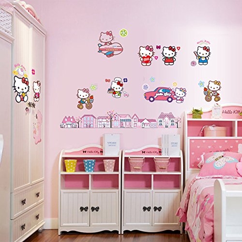 Alrens Diy Tm Cute Hello Kitty Cats Diy Eco Friendly Pvc Vinyl