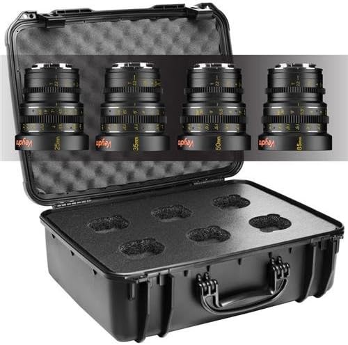 Veydra V1-4LENSKITCASESONYEM Mini Prime 4 Lens Kit with Manual Focus, Black