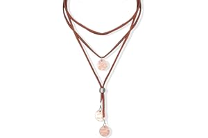 Boho Necklaces Country Concert Outfits for Women Leather Boho Choker Necklace for Women Long Pendant Necklaces Western Layere
