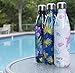 MIRA Vacuum Insulated Travel Water Bottle | Leak-proof Double Walled Stainless Steel Cola Shape Sports Water Bottle | No Sweating, Keeps Your Drink Hot & Cold | 25 Oz (750 ml) (Blue Palm)