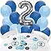 Two Much Fun - Boy - Confetti and Balloon 2nd Birthday Party Decorations - Combo Kit
