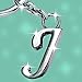 Monnel Z-330 Letter J Keychain Thick Simple Alphabet Key Ring Creative Packaging Design Box