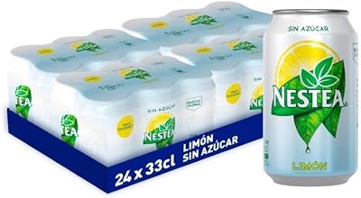 Nestea - Chá de limão zero, lata 33 cl x 24 peças | Sem açúcar | Refrescante e Sabor Natural | Ótimo para o prazer ao frio