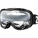 ZIONOR Lagopus Ski Snowboard Goggles UV Protection Anti Fog Snow Goggles for Men Women Youth VLT 99% Black Frame Clear Lens primary
