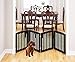 Wooden Freestanding Foldable Pet Gate for Dogs, 24 inch 4 Panel Step Over Fence, Dog Gate for The House, Doorway, Stairs,Extra Wide, Espresso