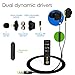 Premium Dual Driver Earbuds - Heavy Bass Earbuds w/ Mic - In Ear Headphones with 3.5mm Portable Bluetooth Receiver Headphones - Gaming Earbuds with Extension Cord 4-feet - Wired Earbuds for Men Women